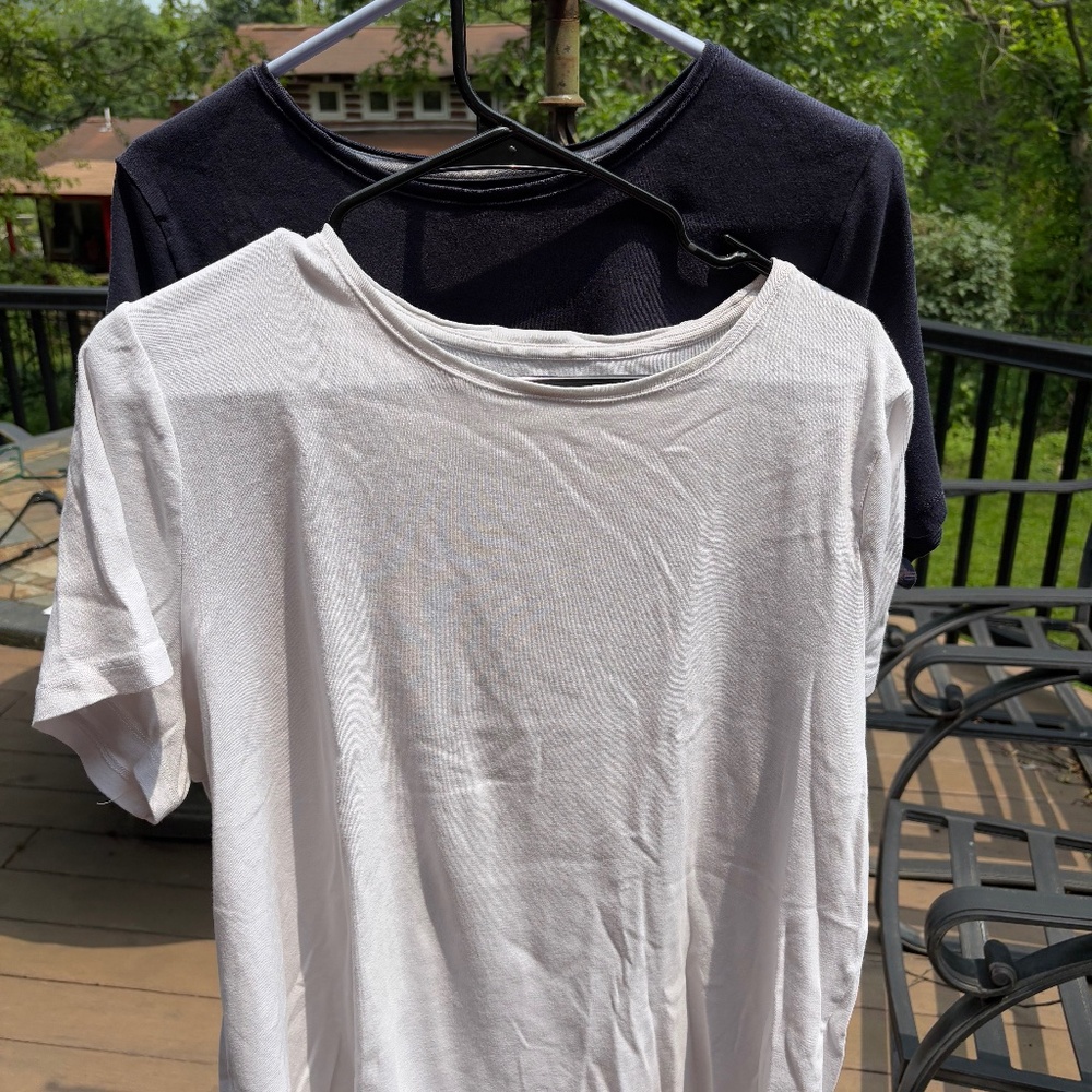 Lot 2 Talbots T Shirts White and Navy both 2X